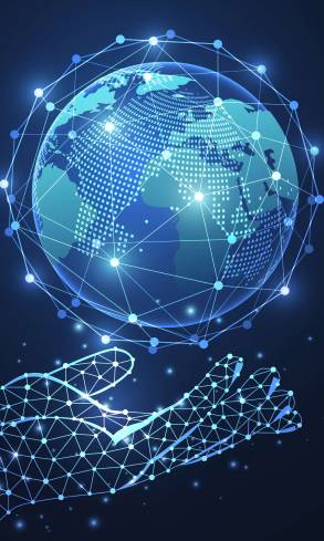 representation of dedicated global connectivity with cloud connect services