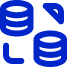 Icon to show data ingestion and management while undertaking data engineering and modernization